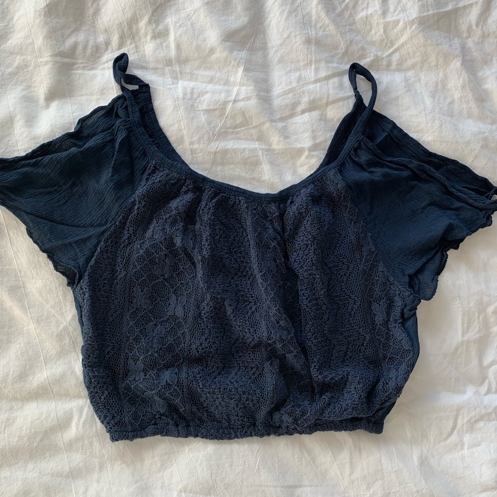 Hollister Navy Crop Top